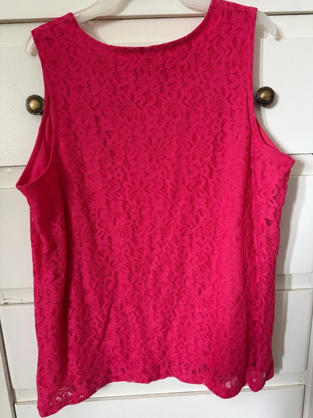 Classic Hot Pink Lace Camisole Tank - Picture 2 of 3